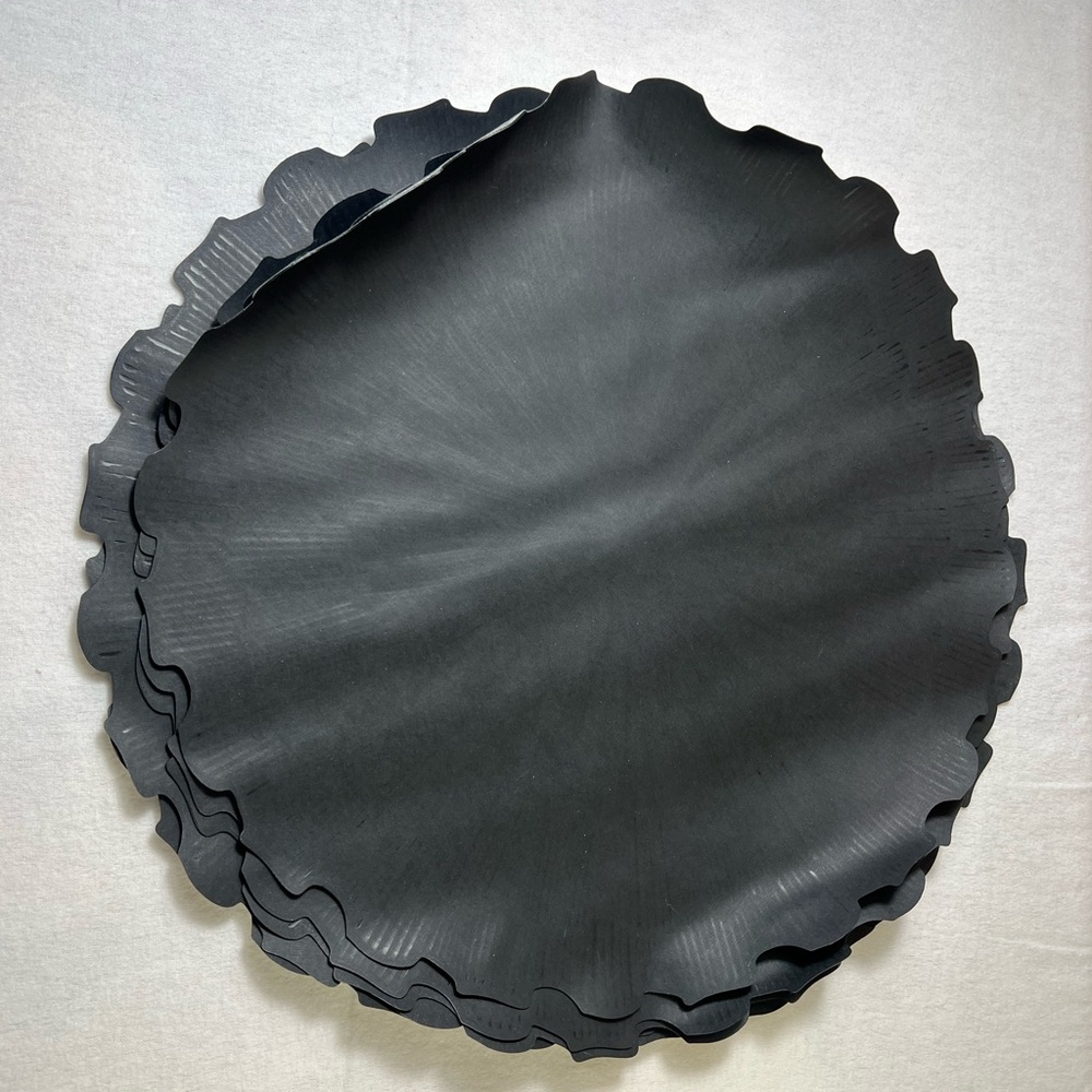 Silver Placemats Set of 6 Round 15 inch Table Mats Vinyl Pressed Waterproof - Picture 3 of 6